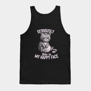 This Is My Happy Face Cute Funny Cat Gift Tank Top